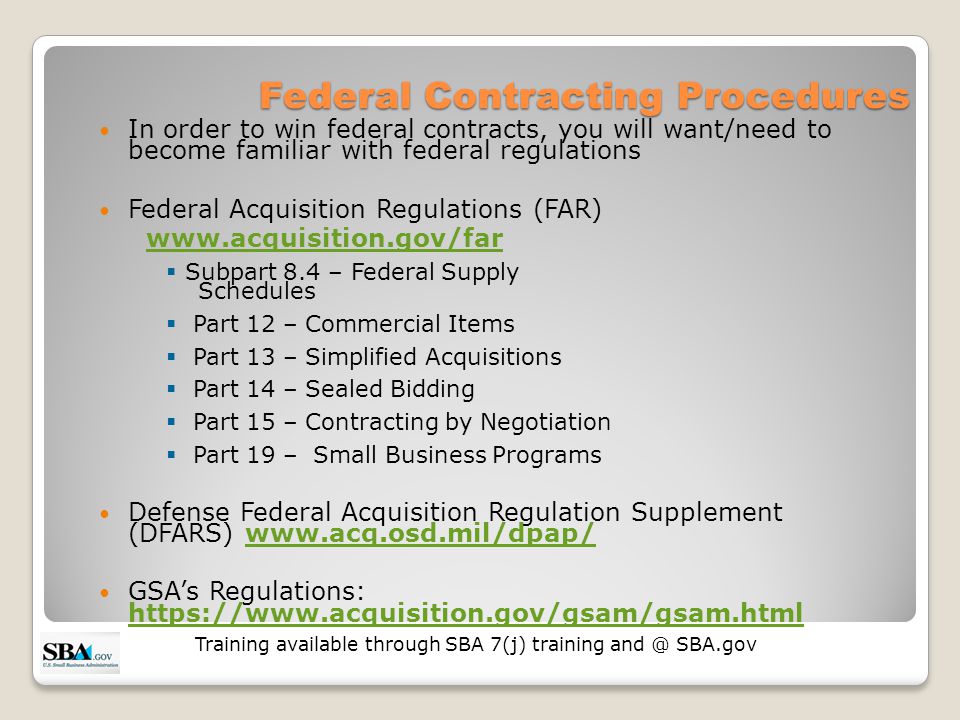 Federal Contracting Procedures