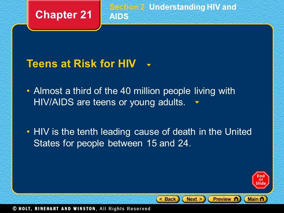 Chapter 21 Teens at Risk for HIV
