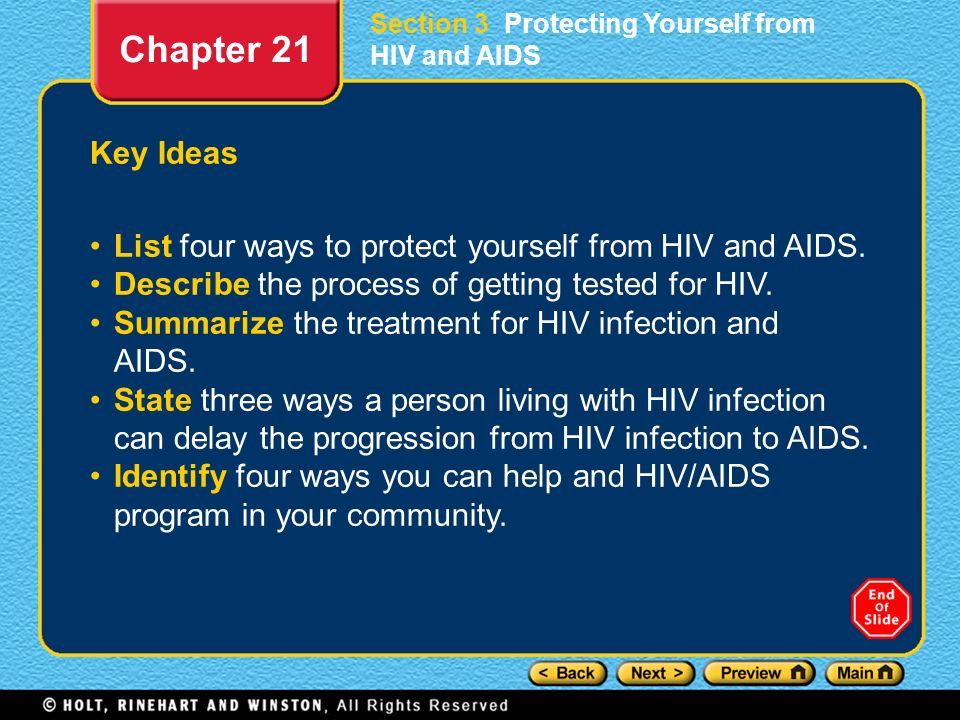 Section 3 Protecting Yourself from HIV and AIDS