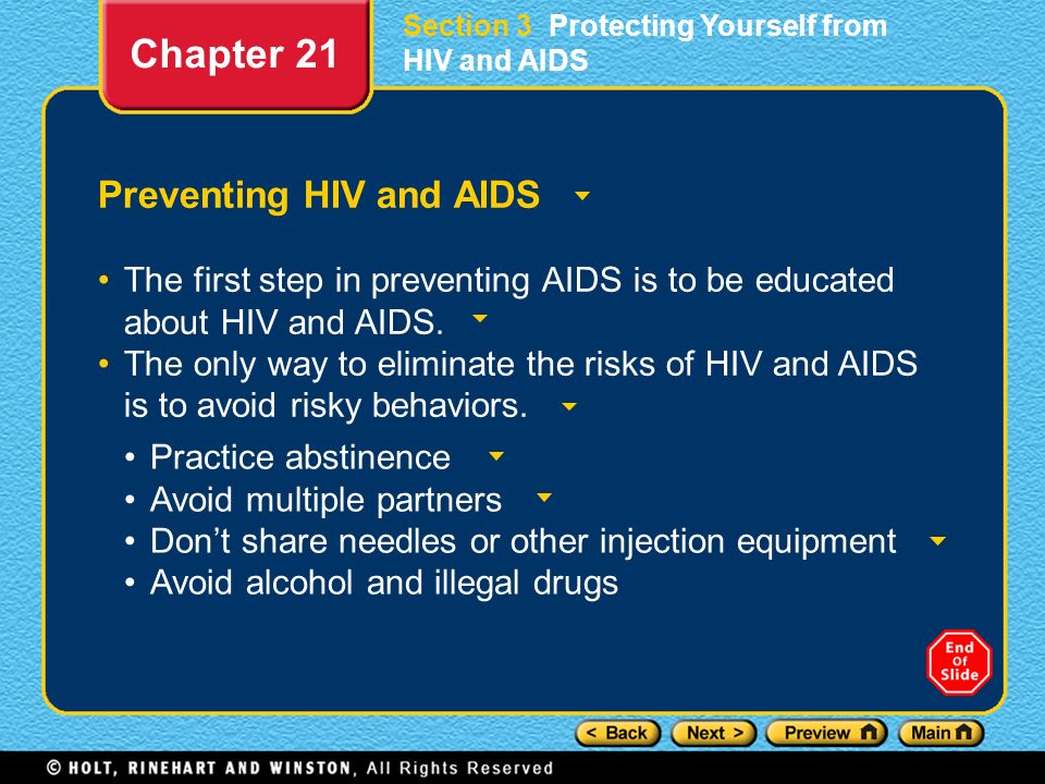 Chapter 21 Preventing HIV and AIDS
