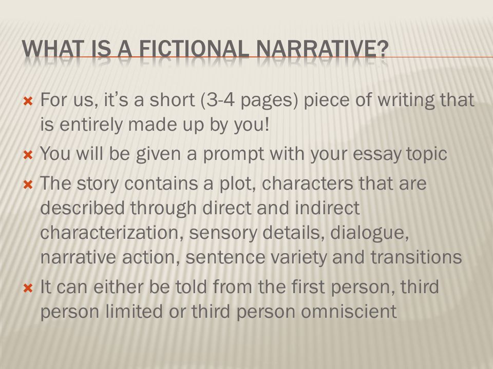Fictional narrative essay examples