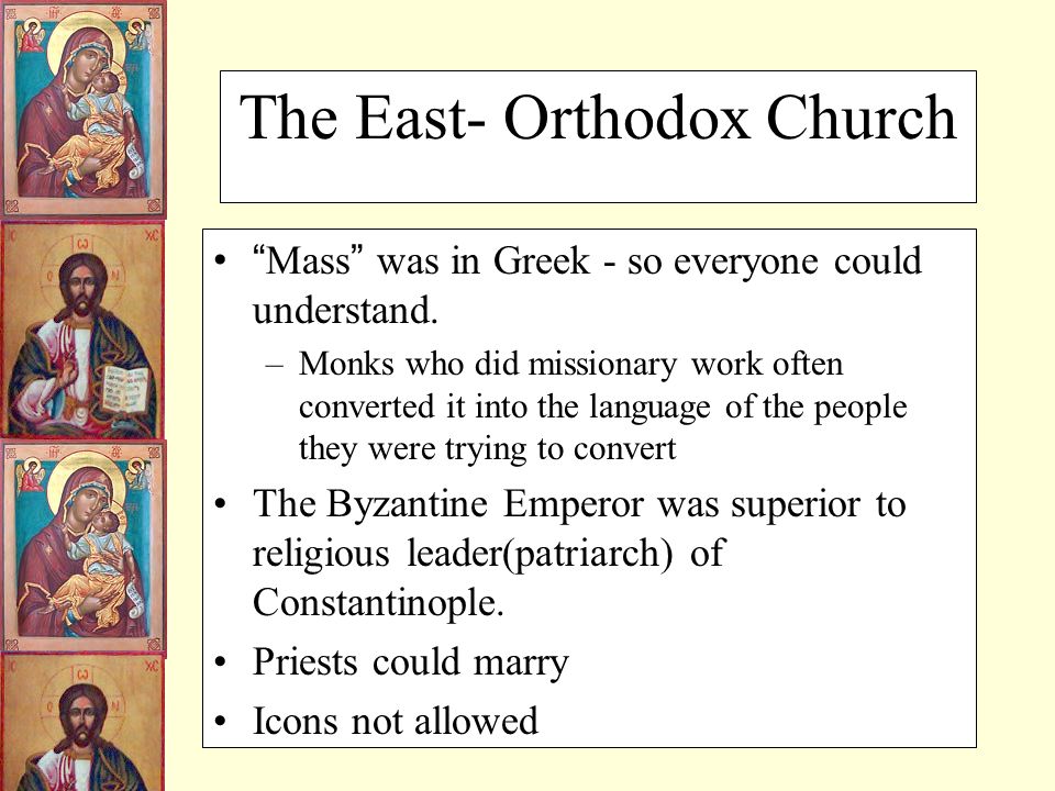 Eastern Orthodox Vs Roman Catholic Chart