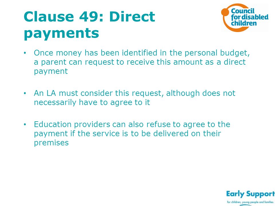 Clause 49: Direct payments