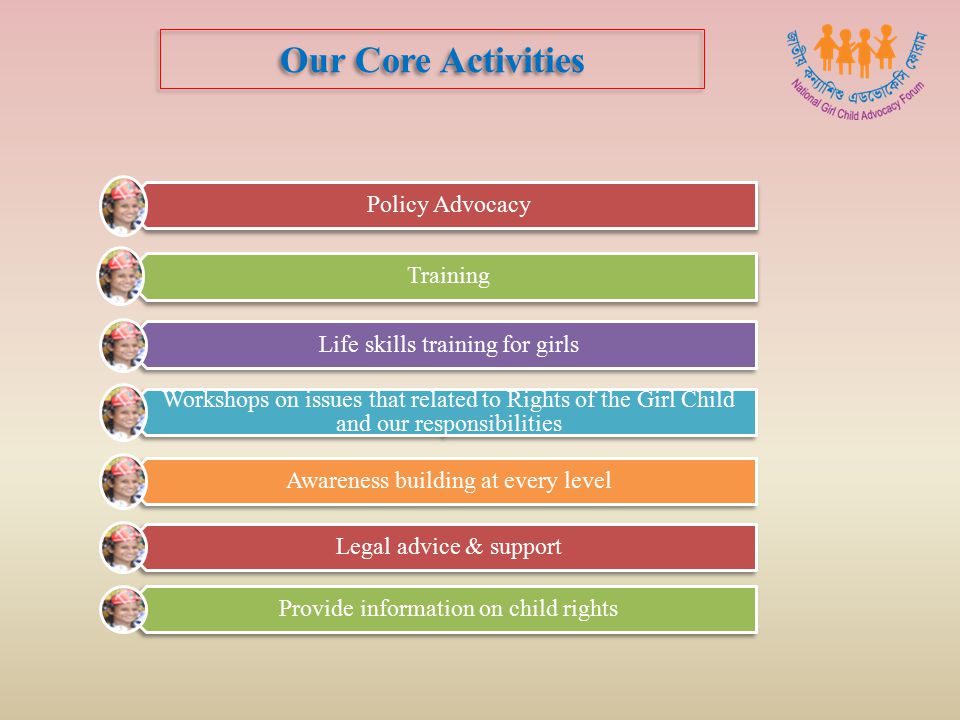 Our Core Activities Policy Advocacy Training