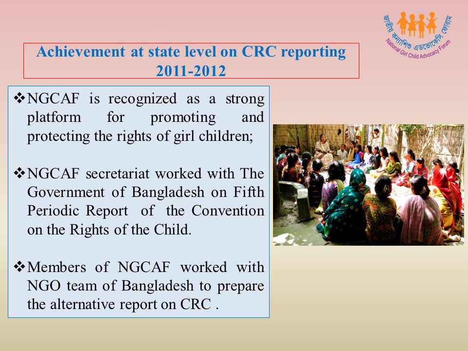 Achievement at state level on CRC reporting