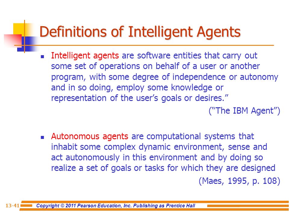 Definitions of Intelligent Agents