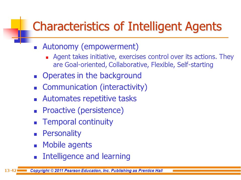 Characteristics of Intelligent Agents