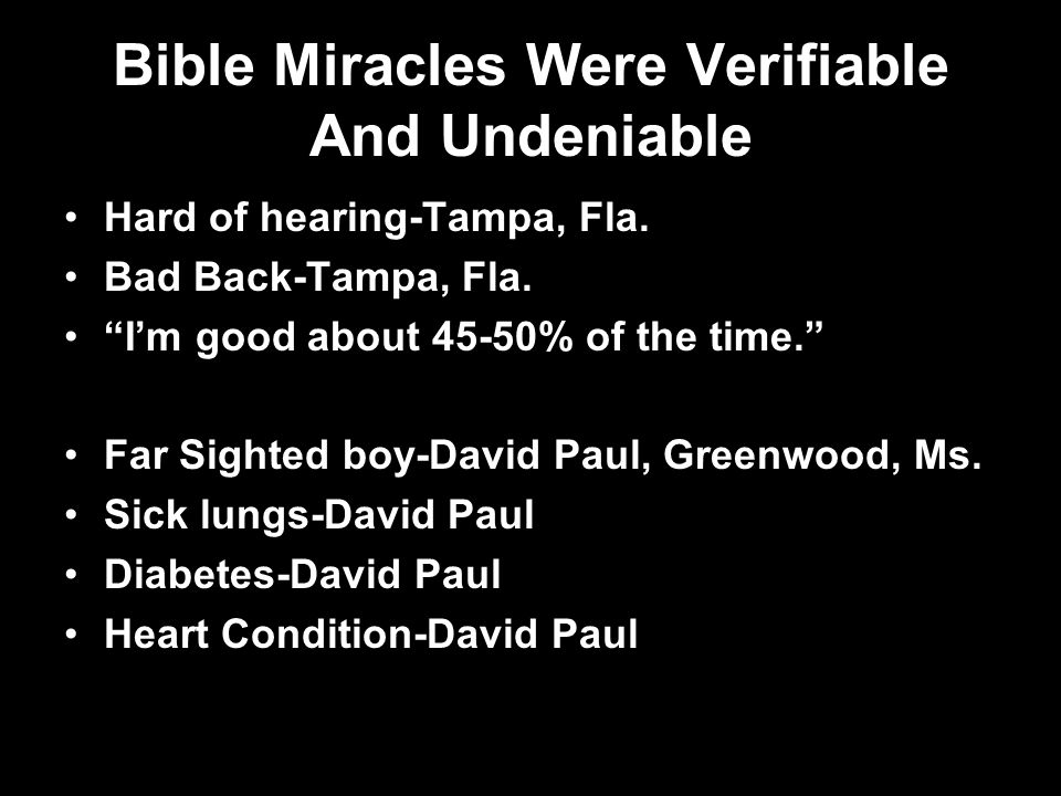 Bible Miracles Were Verifiable And Undeniable