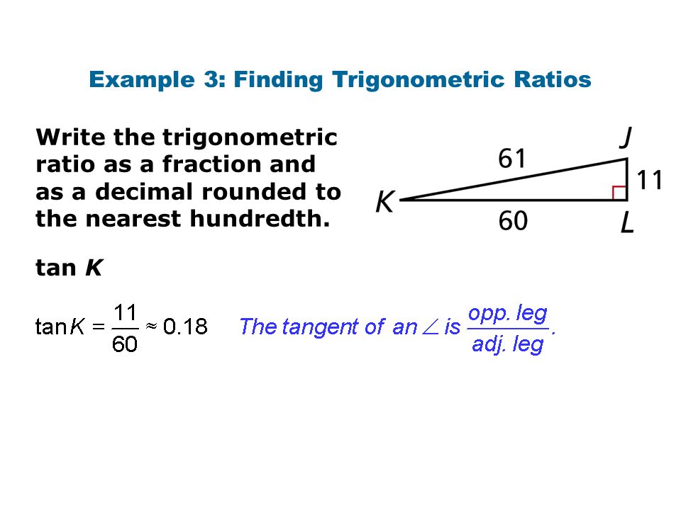 Example 3: Finding Trigonometric Ratios