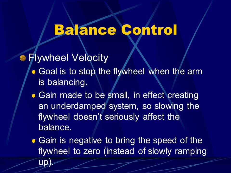 Balance Control Flywheel Velocity
