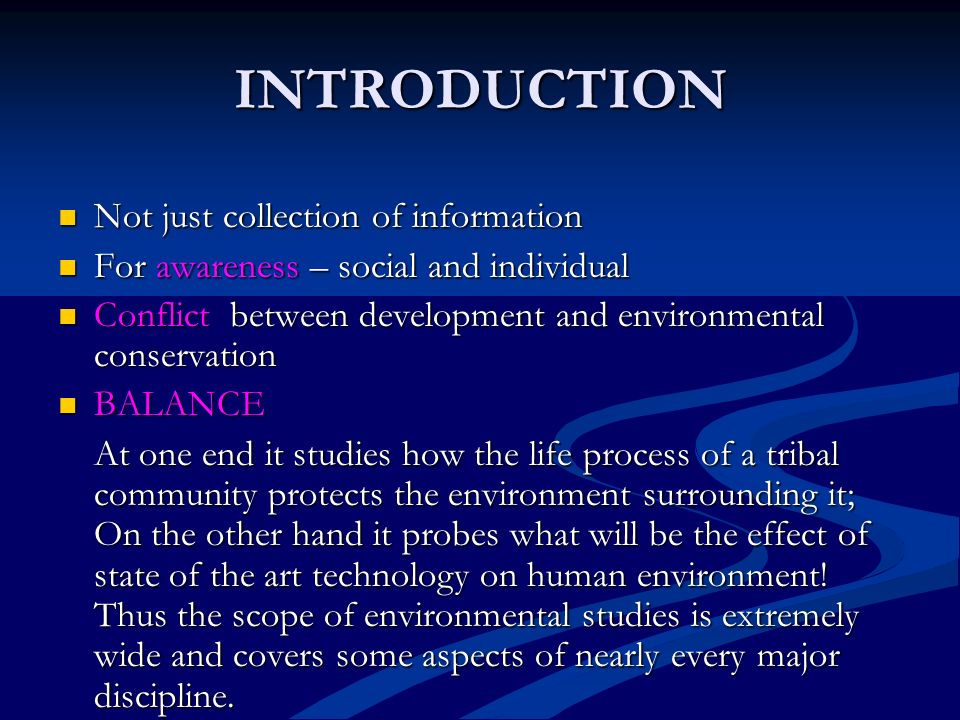 what is the scope of environmental studies