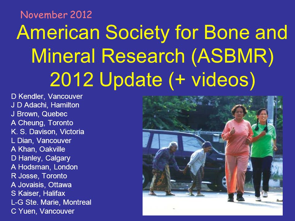 November 2012 American Society For Bone And Mineral Research