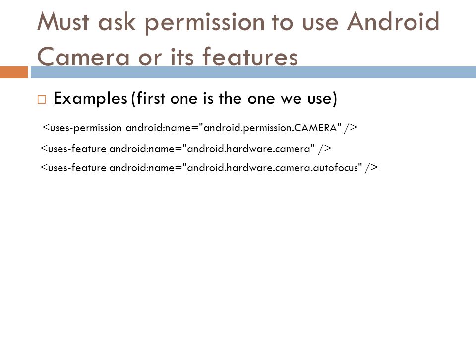 Android – Camera –an Example - ppt download