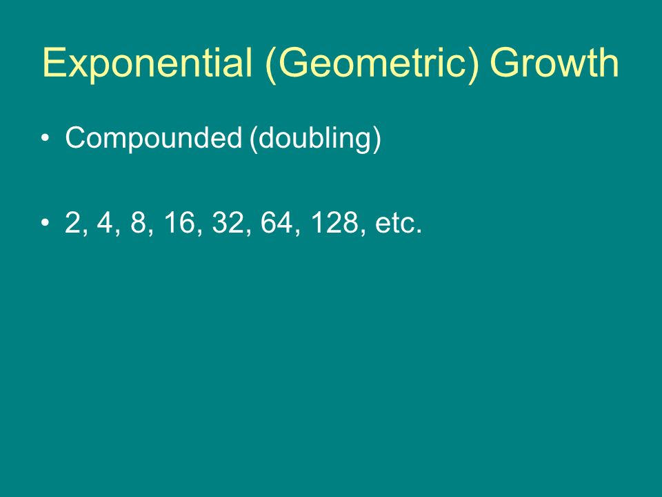 Exponential (Geometric) Growth