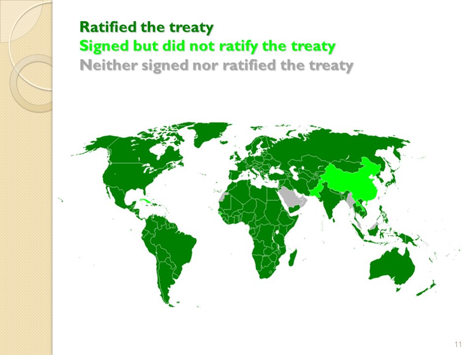 Ratified the treaty Signed but did not ratify the treaty Neither signed nor ratified the treaty