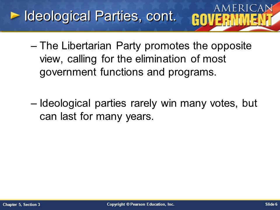 Ideological Parties, cont.
