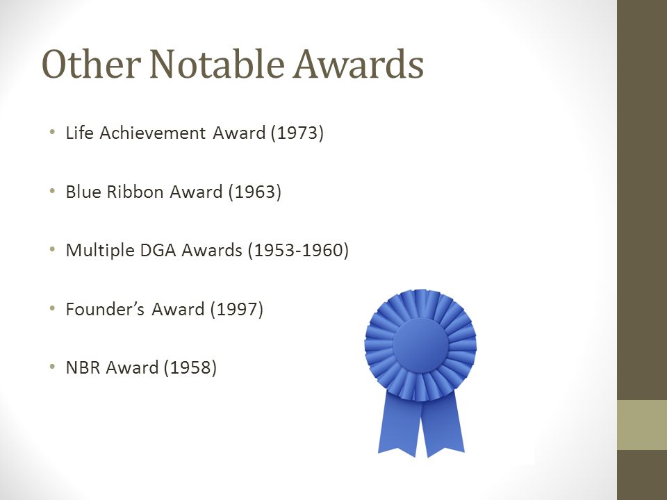 Other Notable Awards Life Achievement Award (1973)