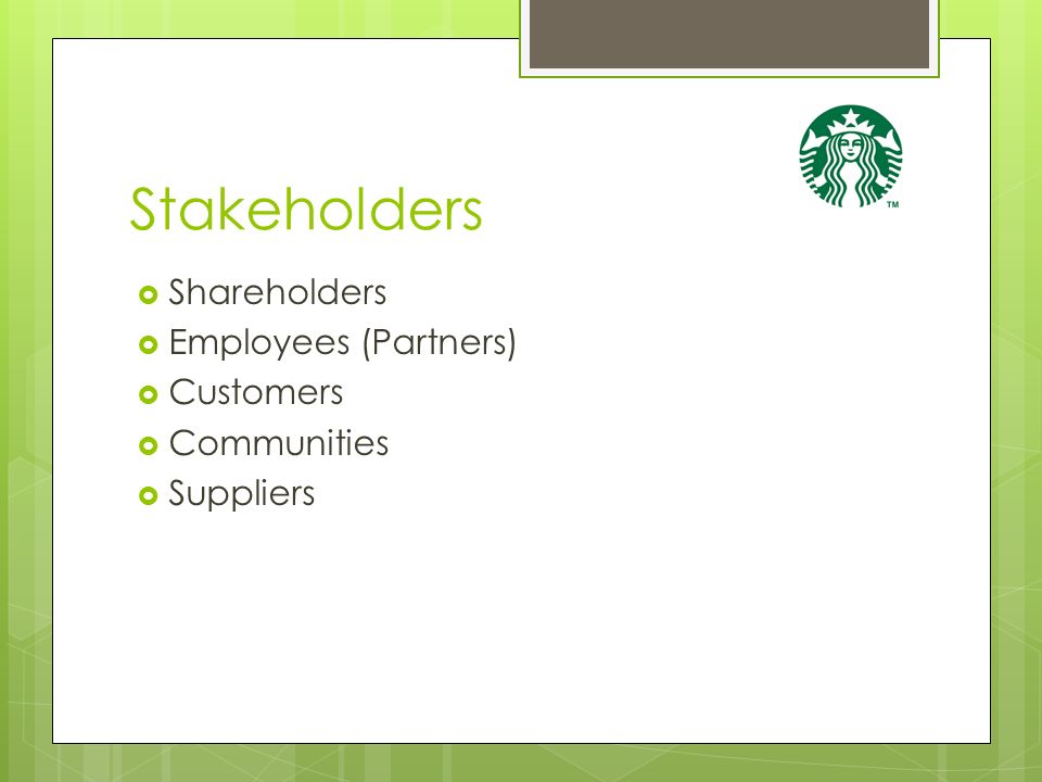 stakeholders starbucks