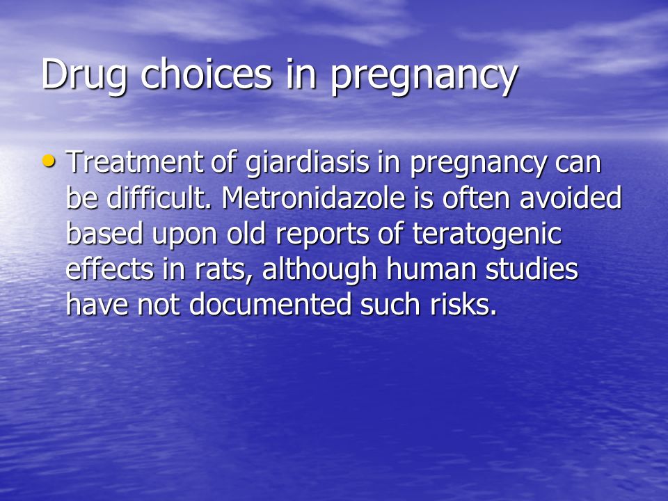giardia and pregnancy