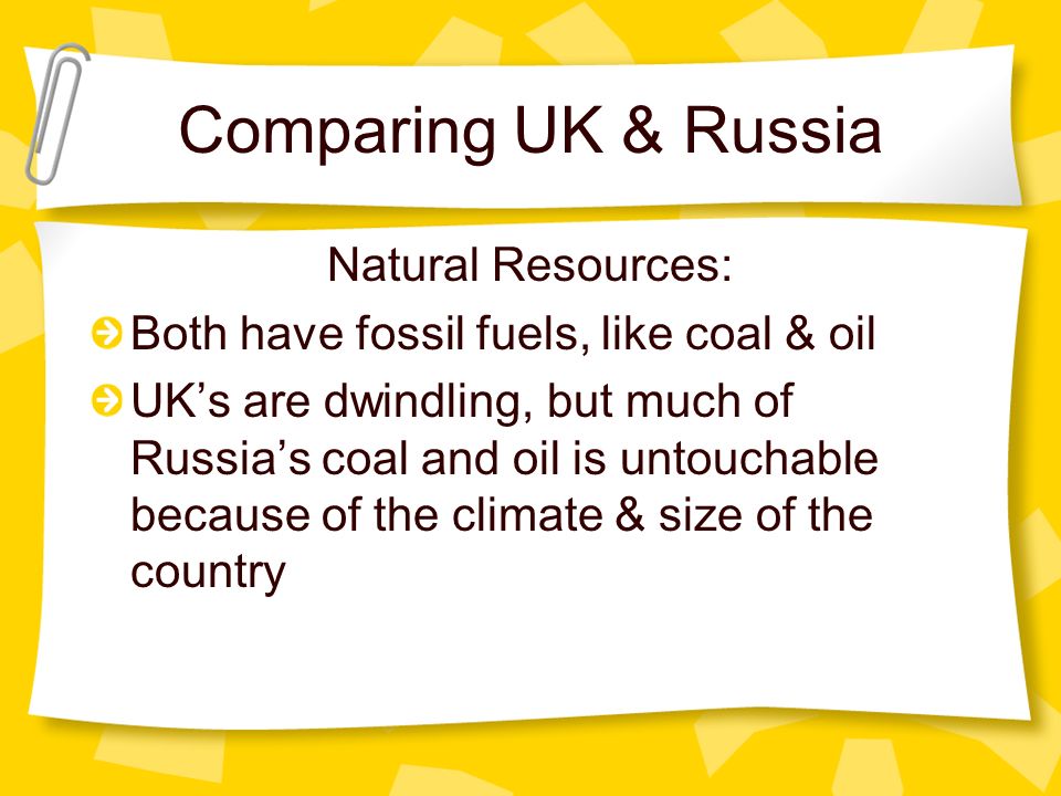 Comparing UK & Russia Natural Resources:
