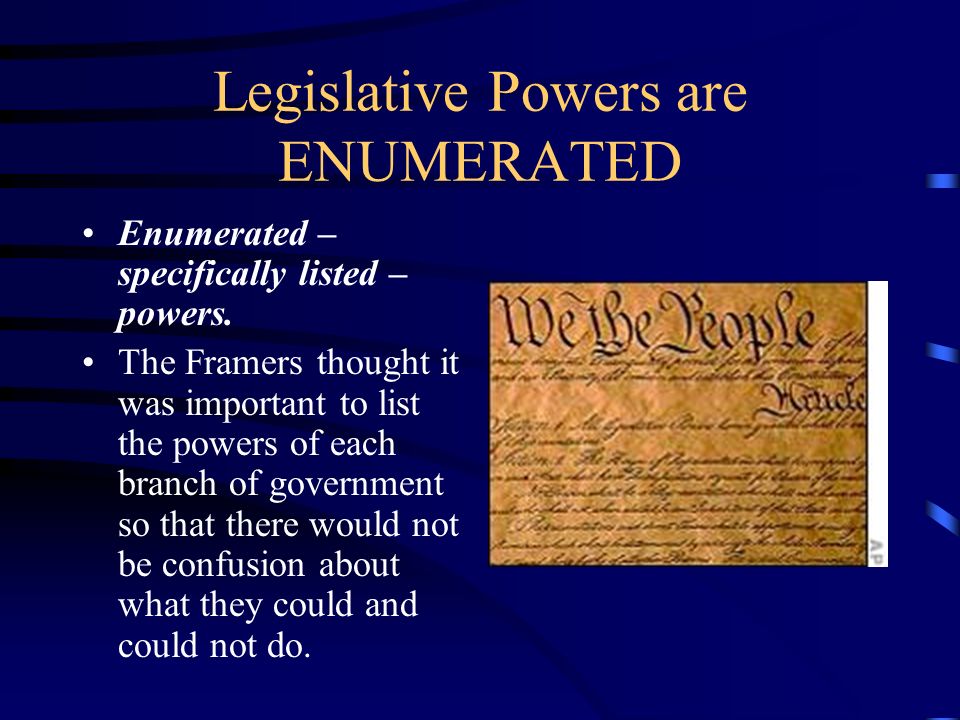 list of legislative powers