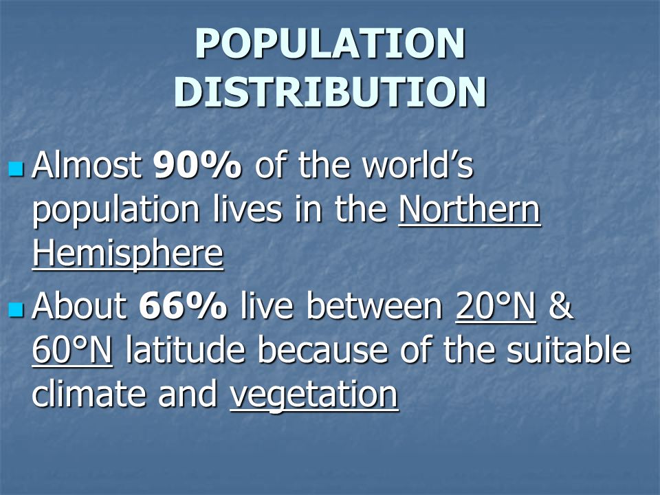 POPULATION DISTRIBUTION