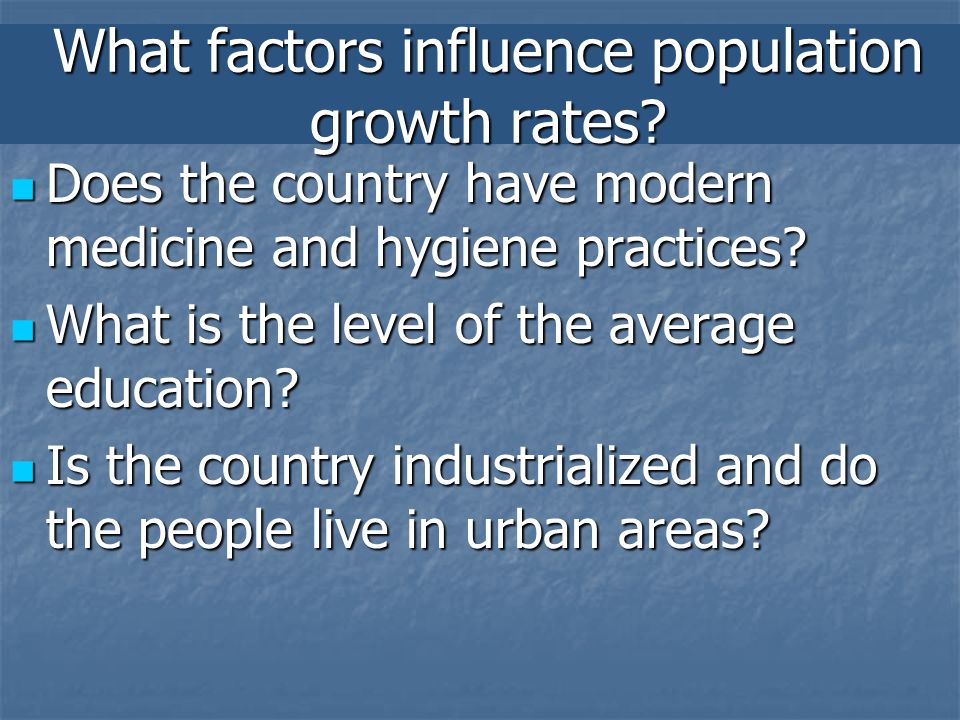 What factors influence population growth rates