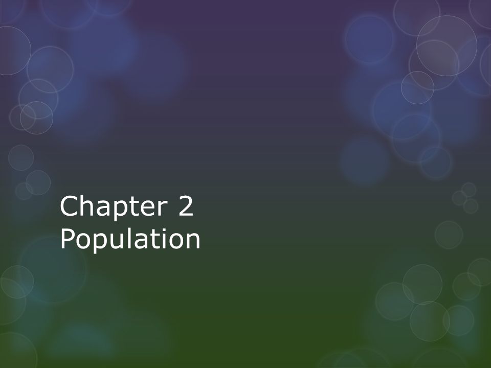 Chapter 2 Population