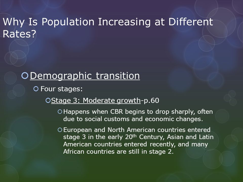 Why Is Population Increasing at Different Rates