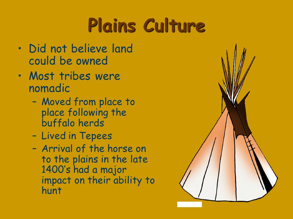 Plains Culture Did not believe land could be owned