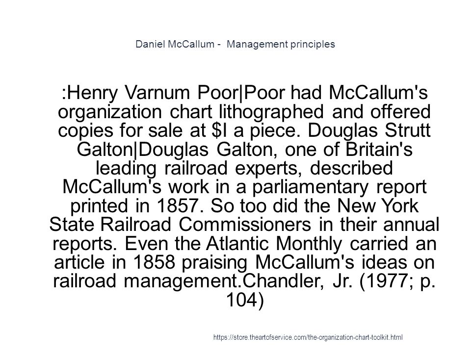 Daniel Mccallum Organizational Chart