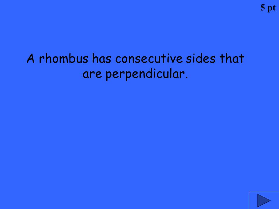 A rhombus has consecutive sides that are perpendicular.