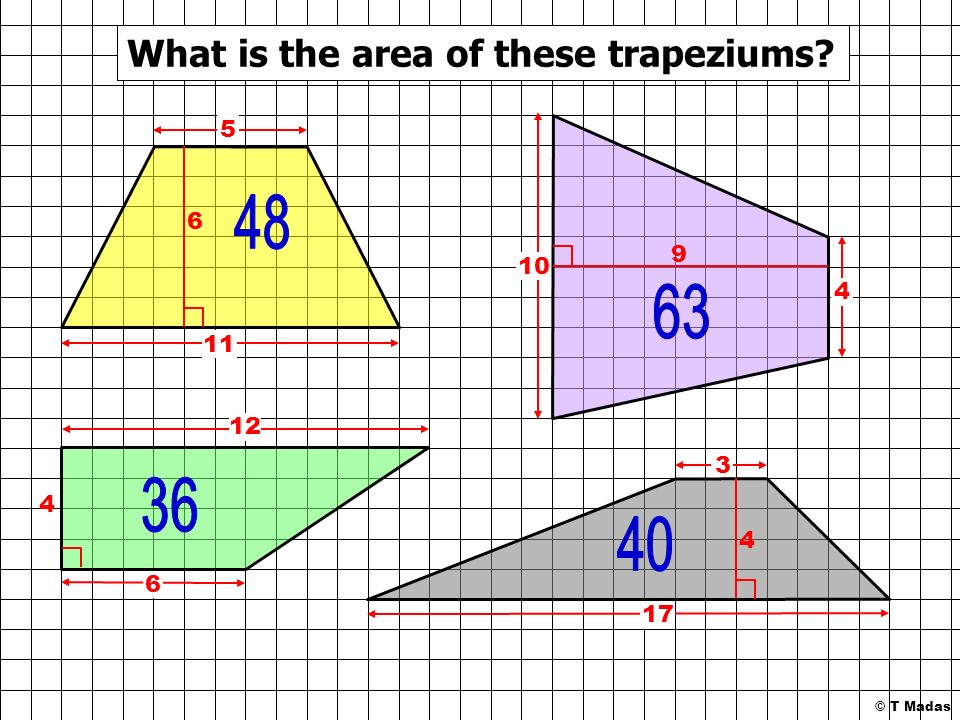 What is the area of these trapeziums