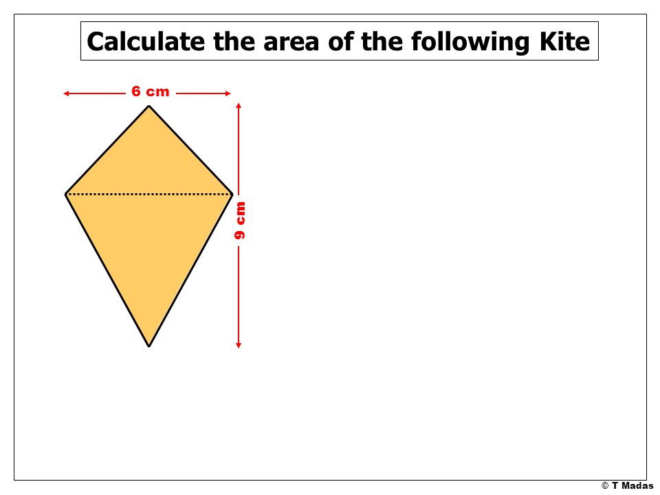 Calculate the area of the following Kite