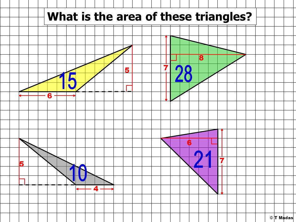 What is the area of these triangles
