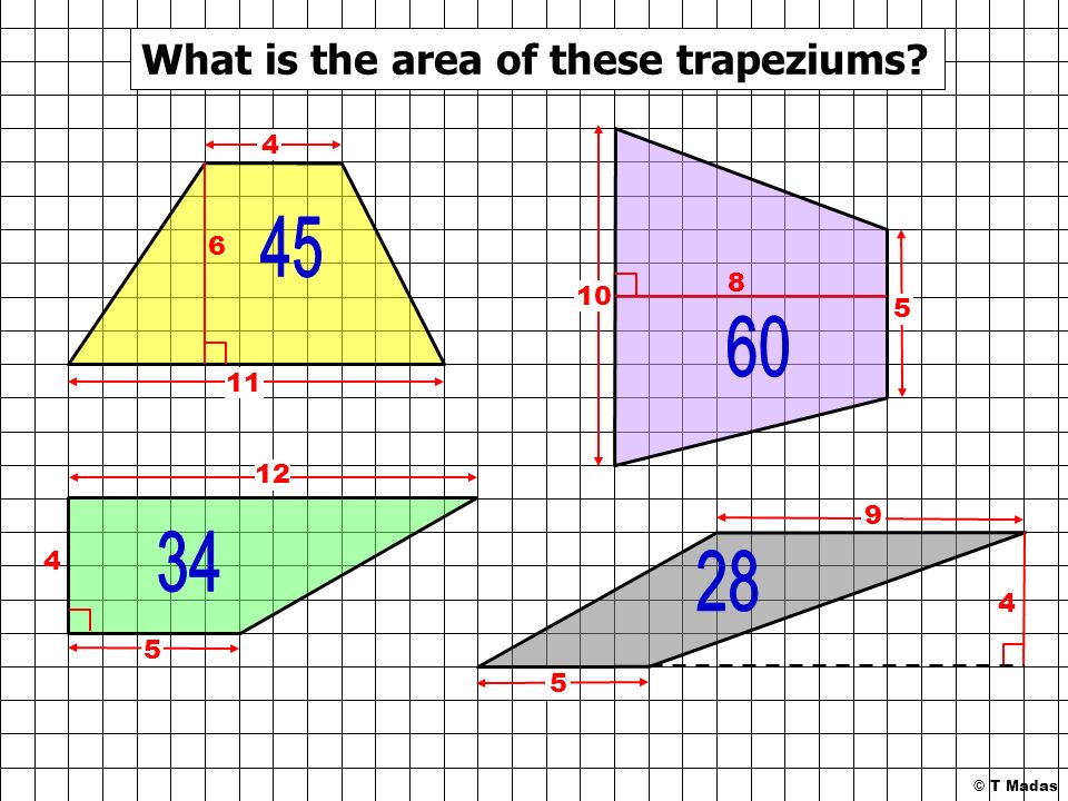 What is the area of these trapeziums