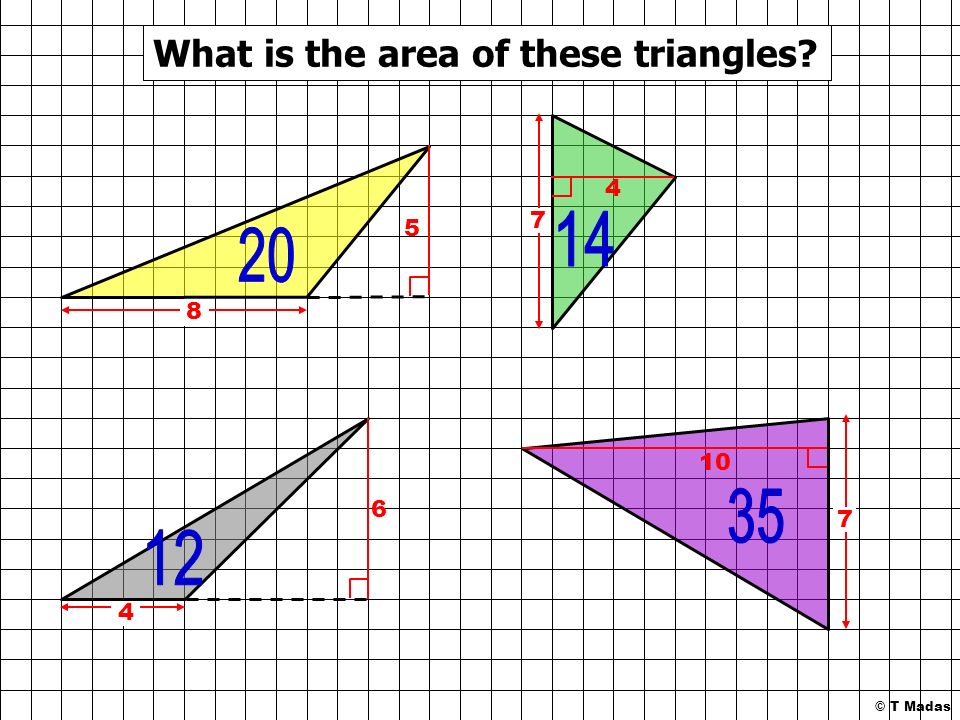 What is the area of these triangles