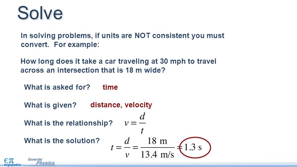 solving velocity problems
