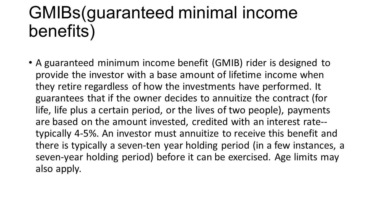 Variable Annuity GLBs(guaranteed Living Benefits) - Ppt Video Online ...