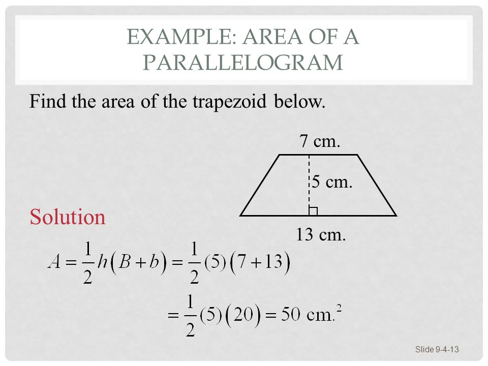 Example: Area of a Parallelogram