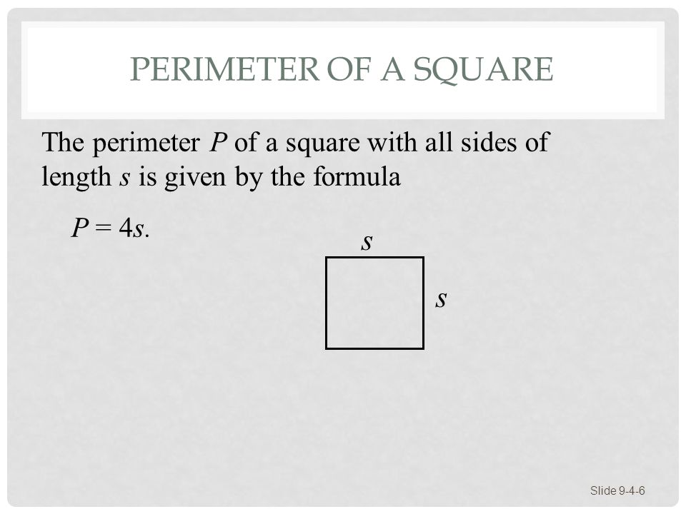 Perimeter of a Square s s