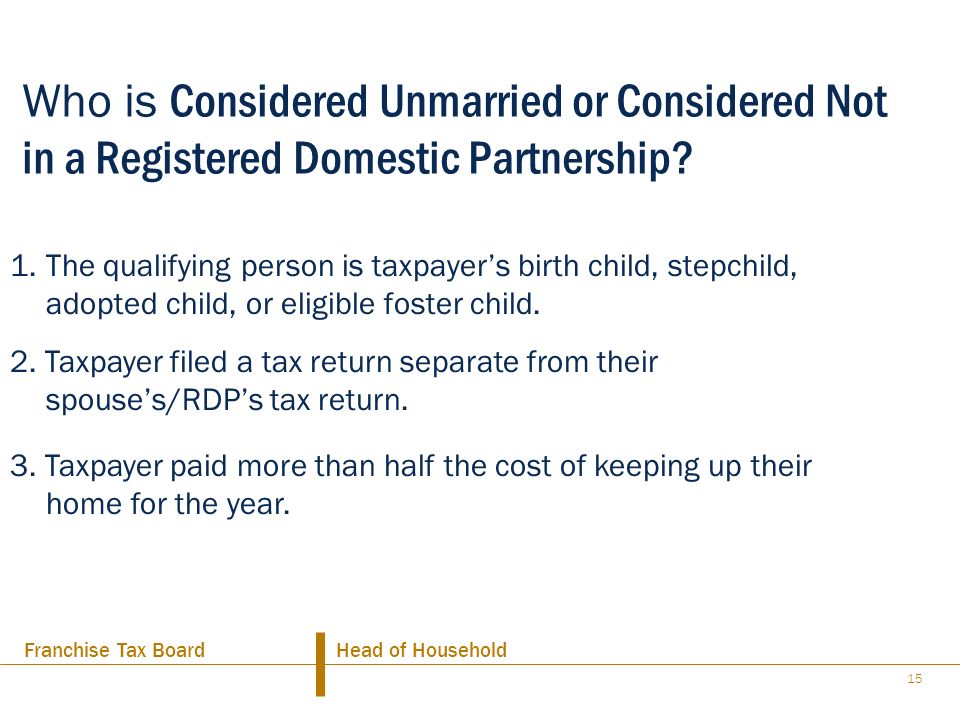 Who is Considered Unmarried or Considered Not in a Registered Domestic Partnership