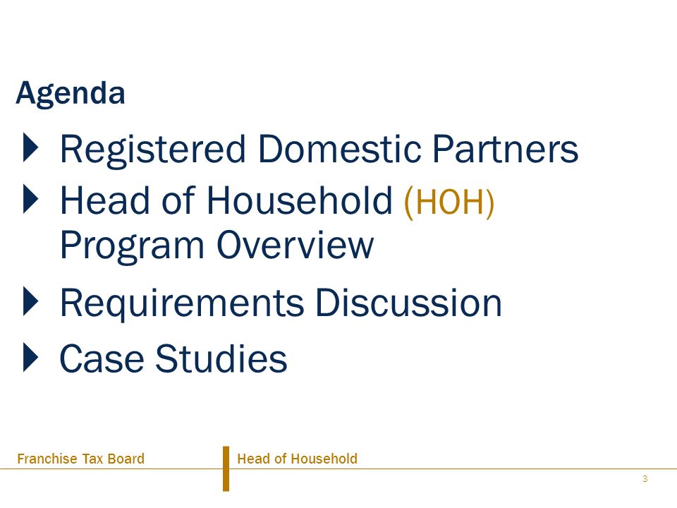 Registered Domestic Partners Head of Household (HOH) Program Overview