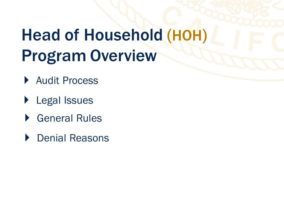 Head of Household (HOH) Program Overview