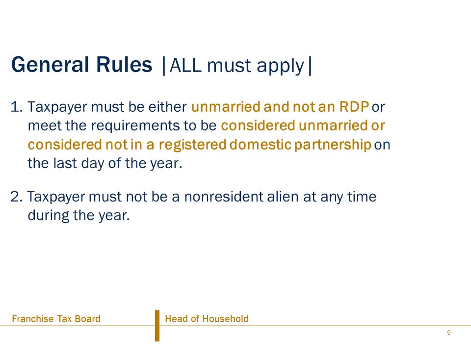 General Rules |ALL must apply|