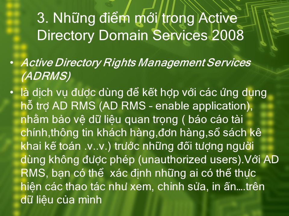 3. Những điểm mới trong Active Directory Domain Services 2008