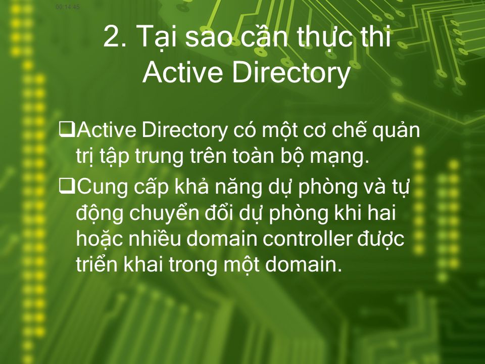 2. Tại sao cần thực thi Active Directory