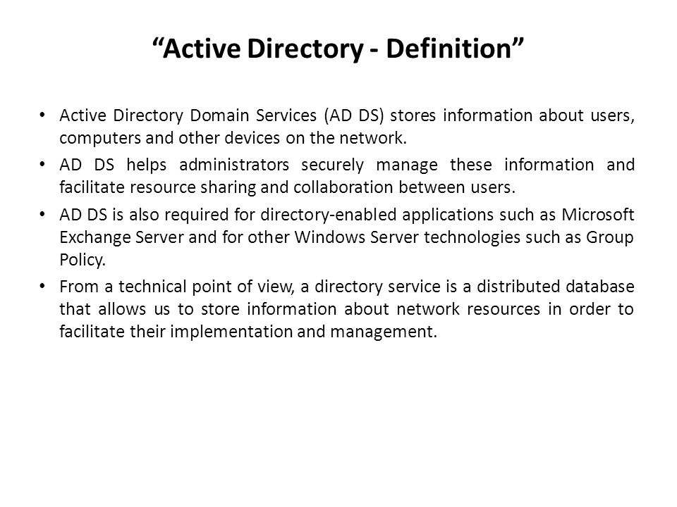 Active Directory - Definition