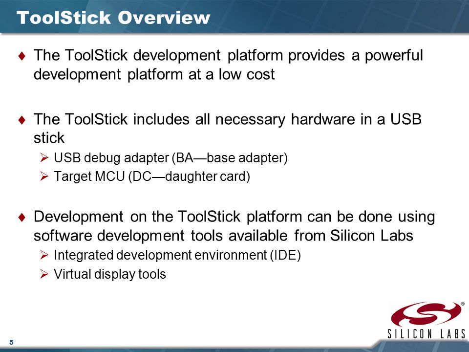 Silicon Labs ToolStick Development Platform - ppt video online download