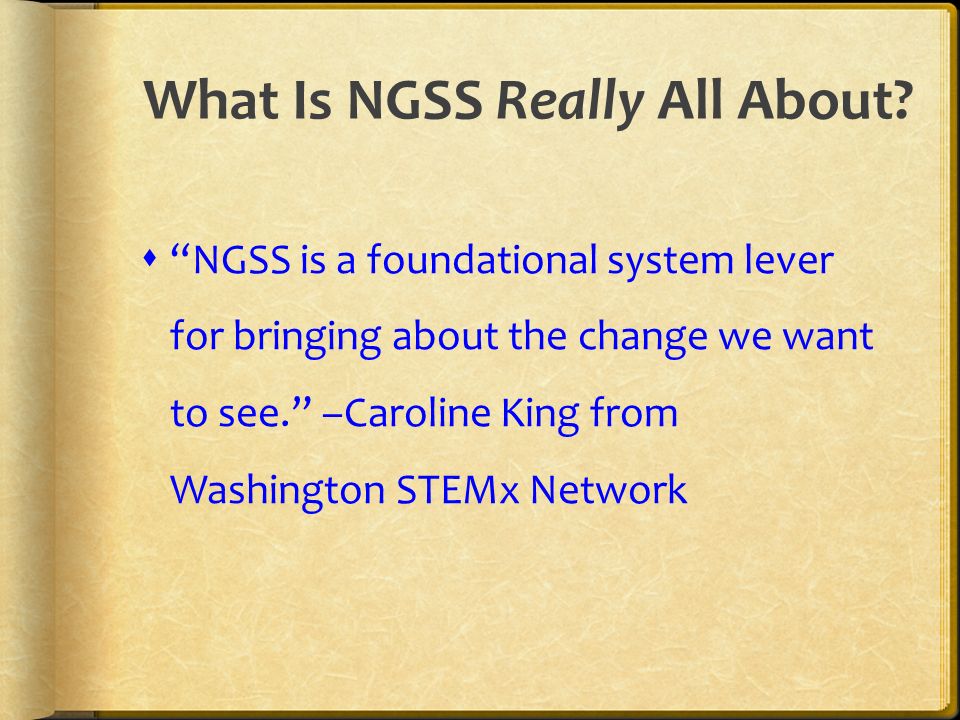What Is NGSS Really All About